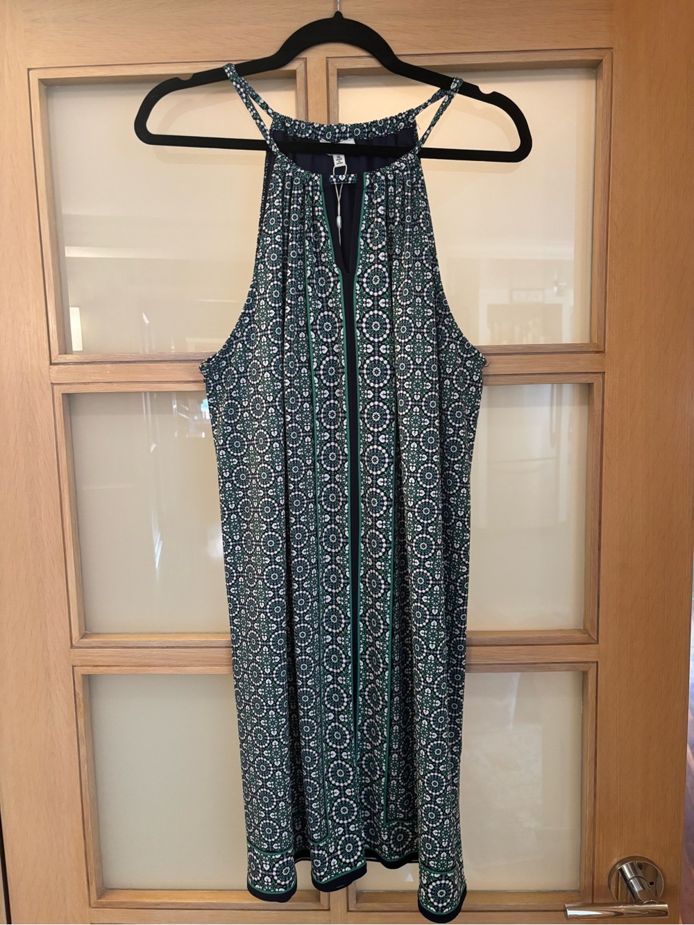 Max Studio Green Patterned Halter Dress